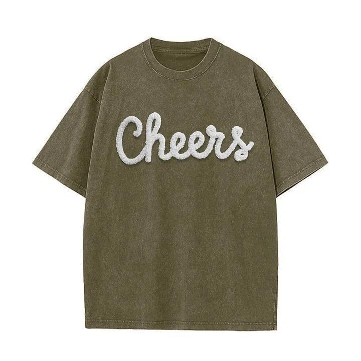 Personalized Chenille YARN EMBROIDERED Game Day Washed T-shirt