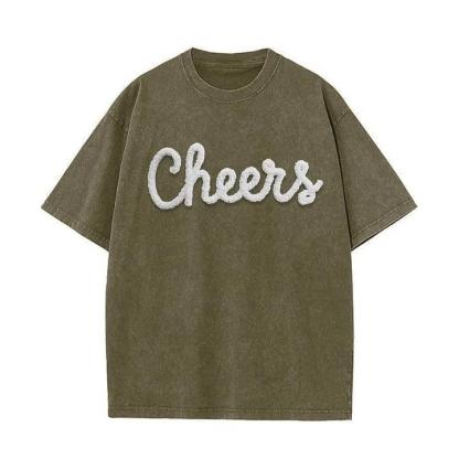 Personalized Chenille YARN EMBROIDERED Game Day Washed T-shirt