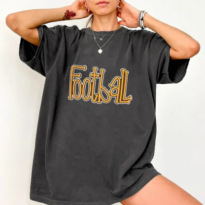 Personalized College Team Double 3D Puff School Mascot Embroidered Washed T-Shirt