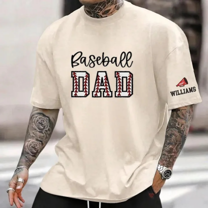 Baseball DAD or MOM Applique Embroidery Personalized Washed T-Shirt