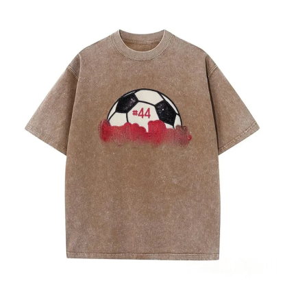 Soccer Game Day Washed T-Shirt Sequin Soccer Side Bow