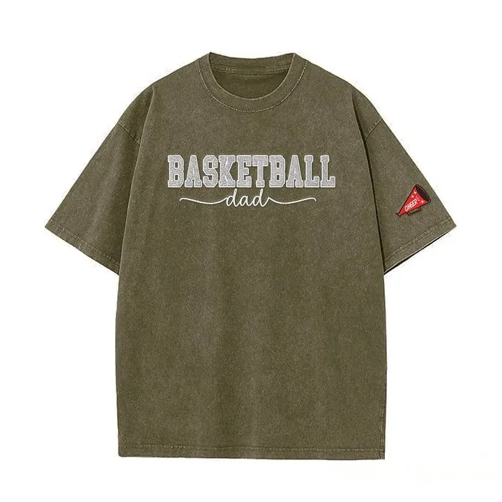 Basketball Mom Side Bow Washed T-shirt with Glitter Embroidered Coquette Sweatshirt