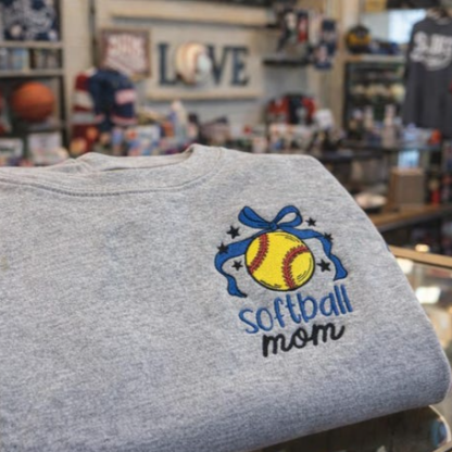 Softball Mom Embroidered Sweatshirt / Hoodie / Tee
