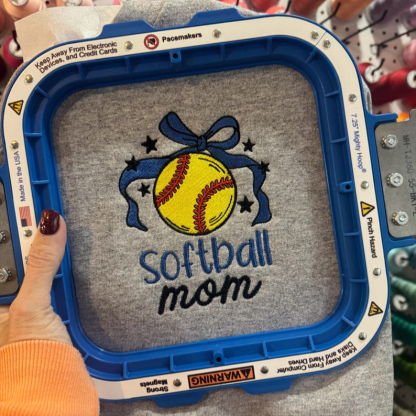 Softball Mom Embroidered Sweatshirt / Hoodie / Tee