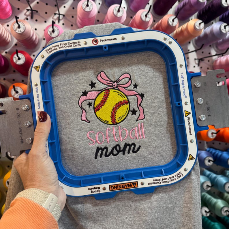 Softball Mom Embroidered Sweatshirt / Hoodie / Tee