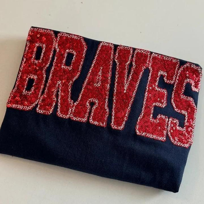 Personalized Sequin Applique Mascot Team Name Sport Mom Game Day Sweatshirt