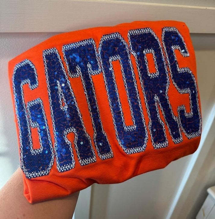 Personalized Sequin Applique Mascot Team Name Sport Mom Game Day Sweatshirt