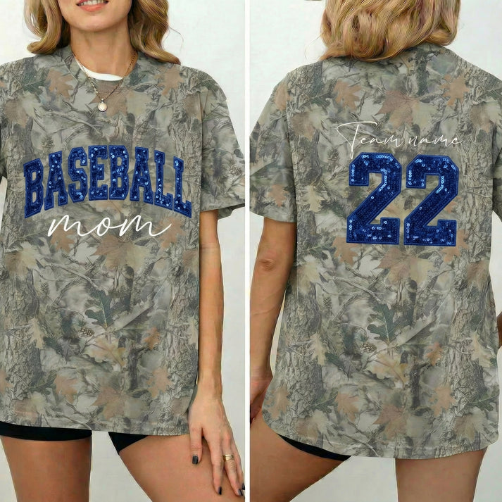 Custom Sequin Baseball MAMA Sweatshirt Sports MAMA Sweatshirt – Personalized Glitter Letters Sweatshirt Vintage Style