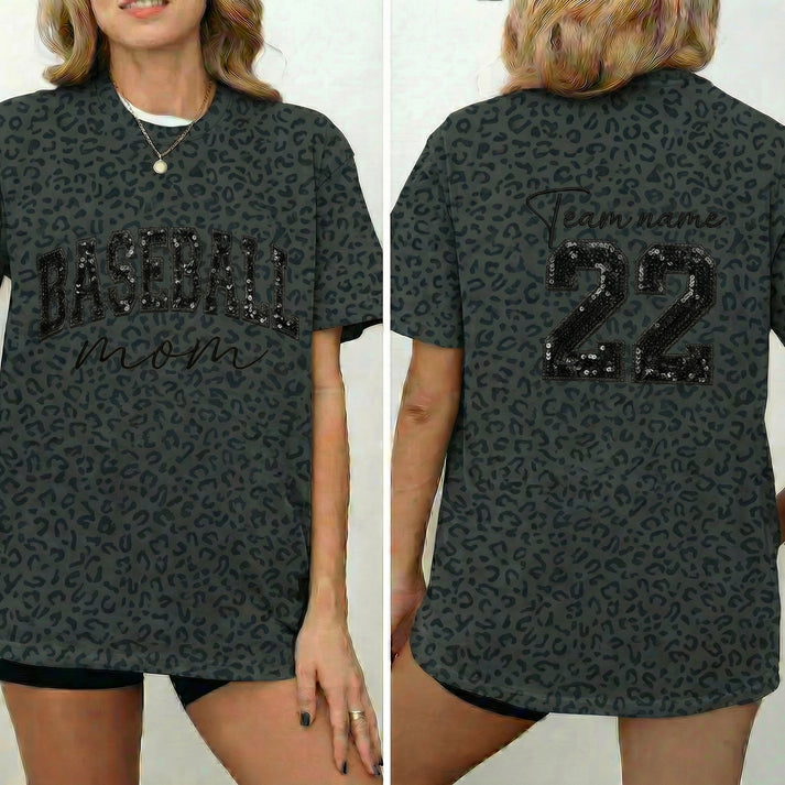 Custom Sequin Baseball MAMA Sweatshirt Sports MAMA Sweatshirt – Personalized Glitter Letters Sweatshirt Vintage Style