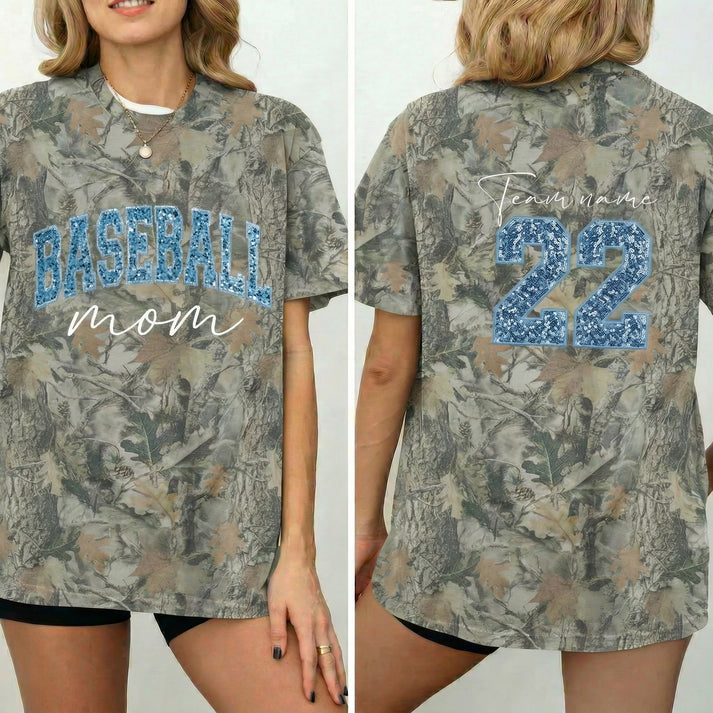 Custom Sequin Baseball MAMA Sweatshirt Sports MAMA Sweatshirt – Personalized Glitter Letters Sweatshirt Vintage Style