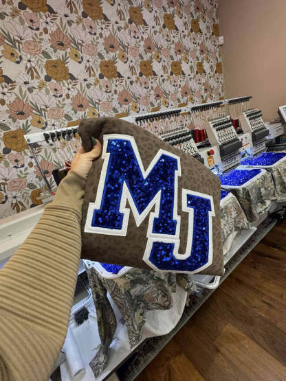 Custom Sequin Letters Sweatshirt – Personalized Glitter Numbers, Sports Fan Gift