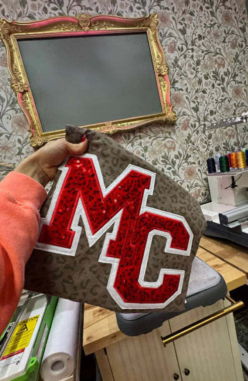 Custom Sequin Letters Sweatshirt – Personalized Glitter Numbers, Sports Fan Gift