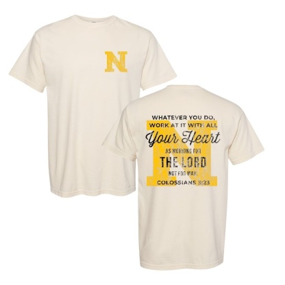 Personalized Christian Sweatshirt – Custom Bible Verse Crewneck “Work With All Your Heart” Colossians 3:23 Faith Gift