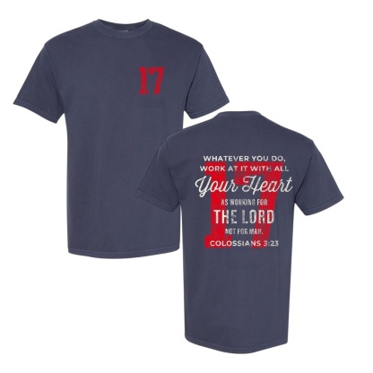Personalized Christian Sweatshirt – Custom Bible Verse Crewneck “Work With All Your Heart” Colossians 3:23 Faith Gift