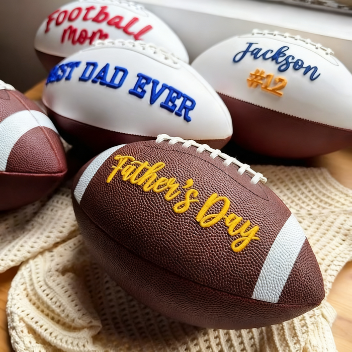 Custom Embroidered Football, Gift for Mom, Gift for Dad