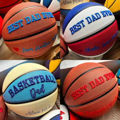 Custom 3D Embroidered Father's Day Basketball, Gift for Mom, Gift for Dad