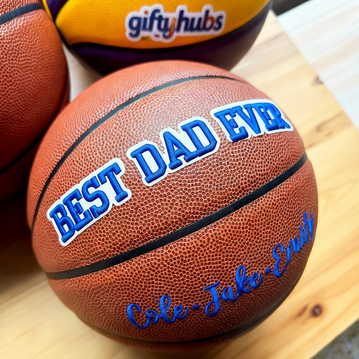 Custom 3D Embroidered Father's Day Basketball, Gift for Mom, Gift for Dad