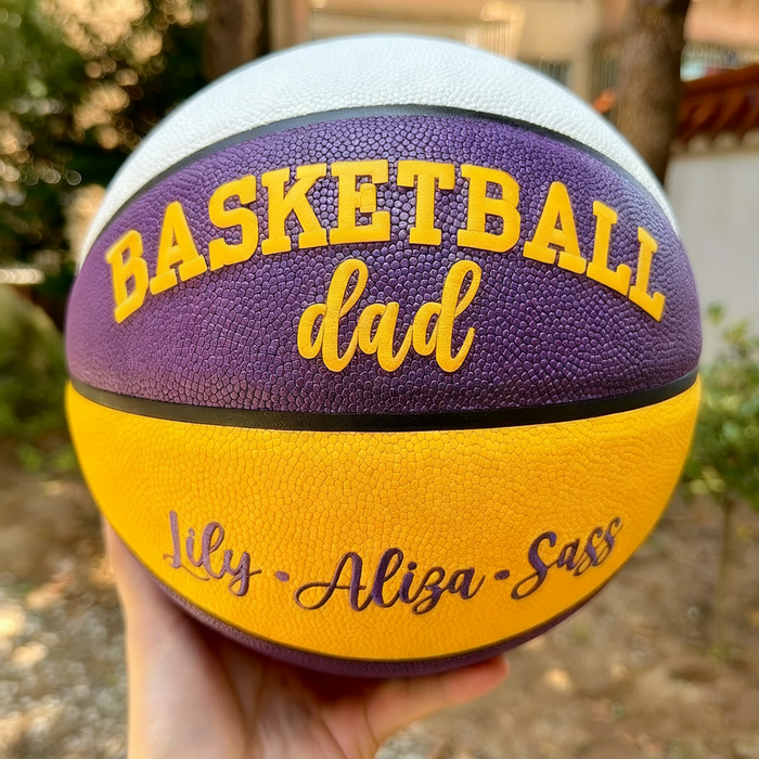Custom 3D Embroidered Father's Day Basketball, Gift for Mom, Gift for Dad