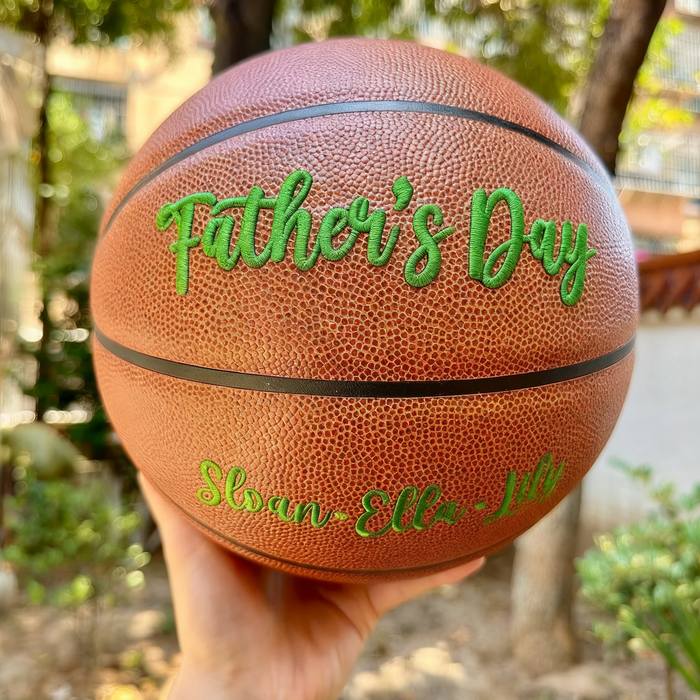 Custom 3D Embroidered Father's Day Basketball, Gift for Mom, Gift for Dad