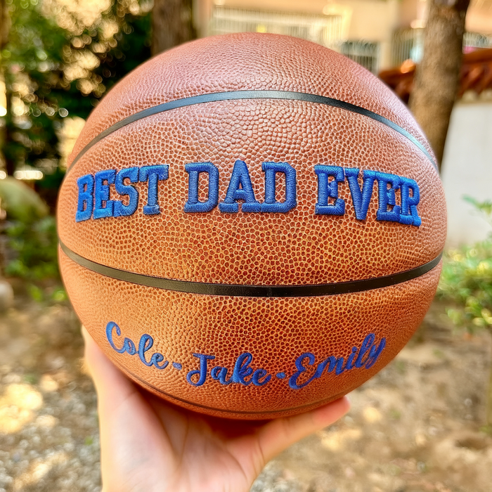 Custom 3D Embroidered Father's Day Basketball, Gift for Mom, Gift for Dad