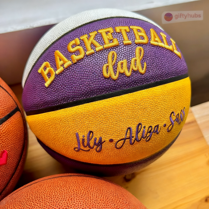 Custom 3D Embroidered Father's Day Basketball, Gift for Mom, Gift for Dad