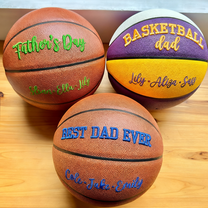 Custom 3D Embroidered Father's Day Basketball, Gift for Mom, Gift for Dad