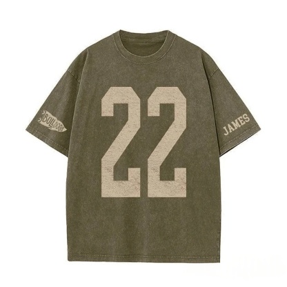 Custom Vintage Varsity Number or Letter Sport Team Washed T-Shirt