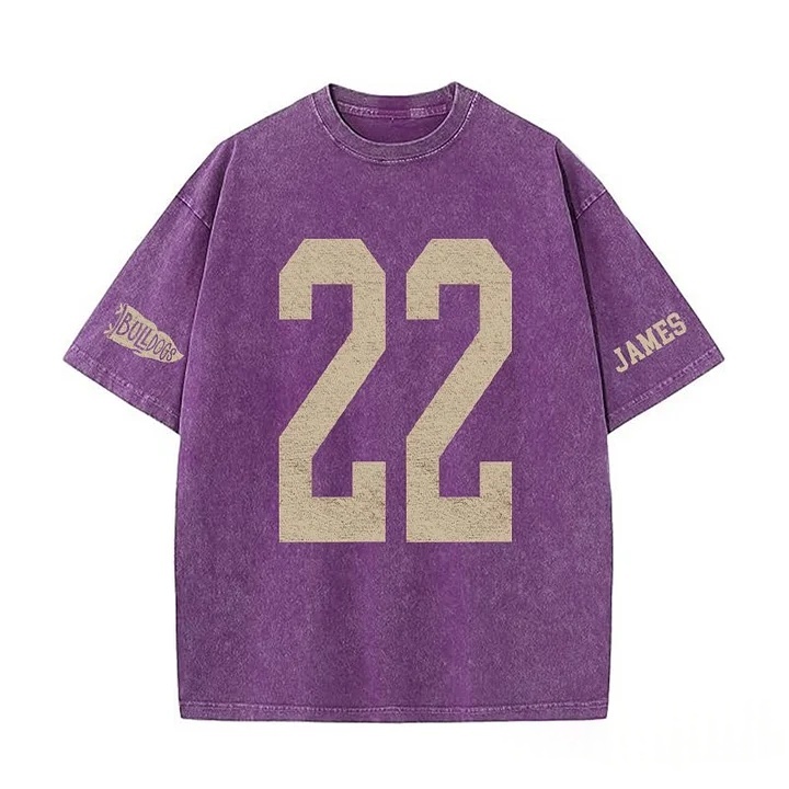 Custom Vintage Varsity Number or Letter Sport Team Washed T-Shirt