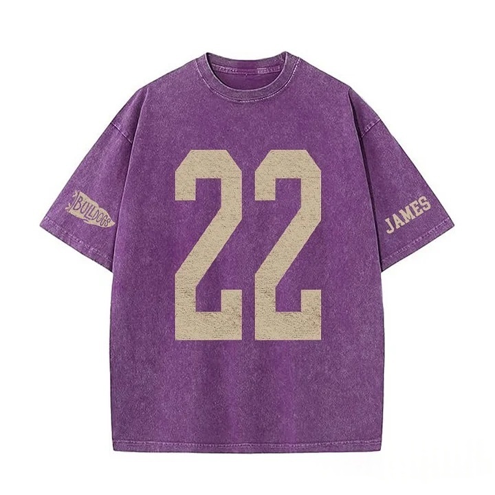 Custom Vintage Varsity Number or Letter Sport Team Washed T-Shirt