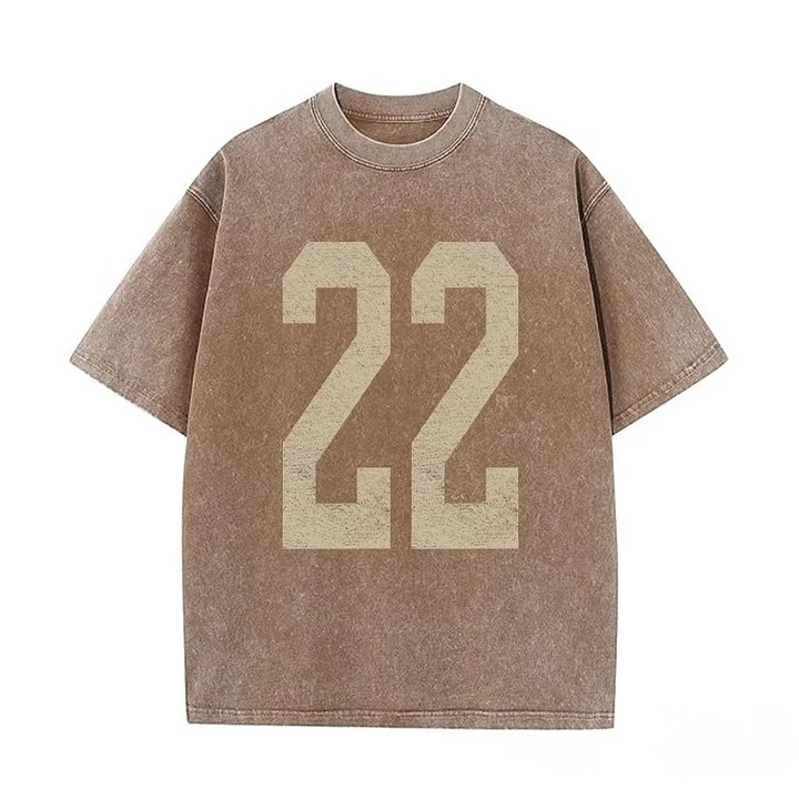 Custom Vintage Varsity Number or Letter Sport Team Washed T-Shirt