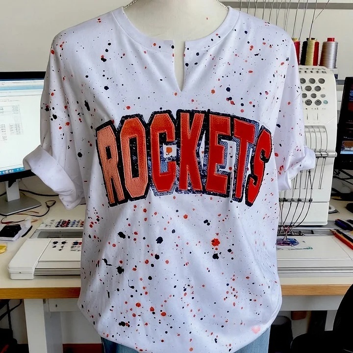 Personalized Handmade Dot Mascot Shirt Custom Sequin Embroidery Team Name Sweatshirt
