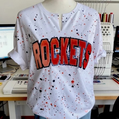 Personalized Handmade Dot Mascot Shirt Custom Sequin Embroidery Team Name Sweatshirt