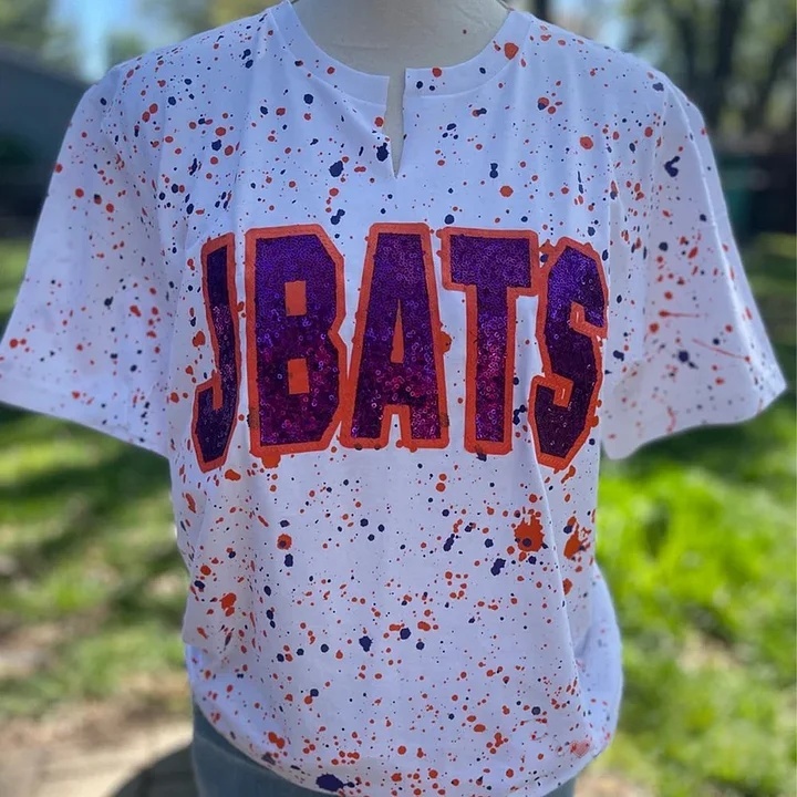 Personalized Handmade Dot Mascot Shirt Custom Sequin Embroidery Team Name Sweatshirt