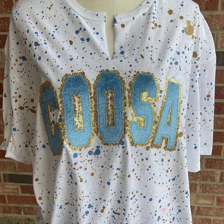 Personalized Handmade Dot Mascot Shirt Custom Sequin Embroidery Team Name Sweatshirt