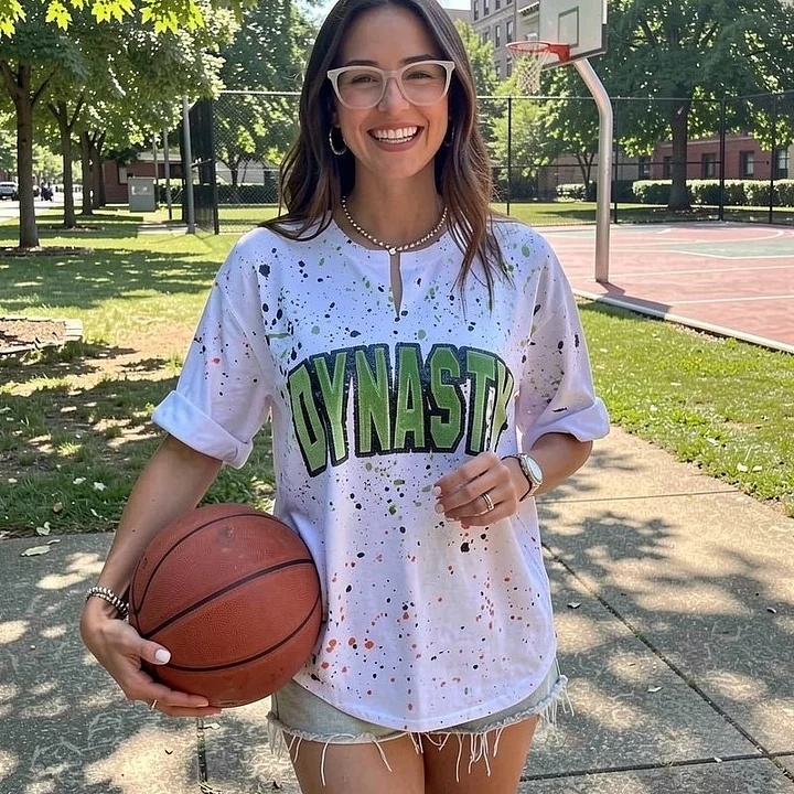 Personalized Handmade Dot Mascot Shirt Custom Sequin Embroidery Team Name Sweatshirt