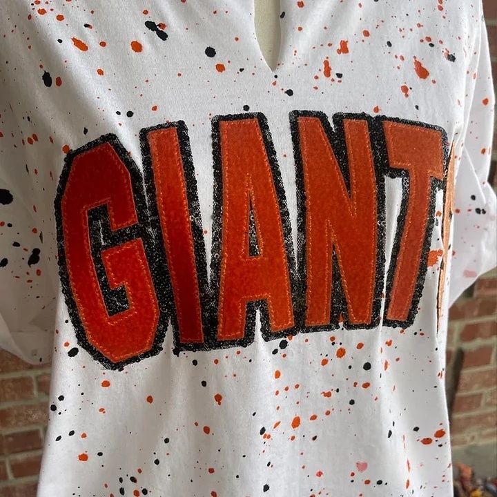 Personalized Handmade Dot Mascot Shirt Custom Sequin Embroidery Team Name Sweatshirt