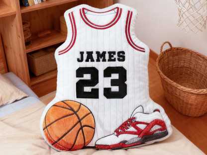 Custom Jersey Pillow,Personalized Basketball Jersey Pillow with Number,Basketball Lover Player Gift,Sports Pillow,Kids Gift,Throw Pillow