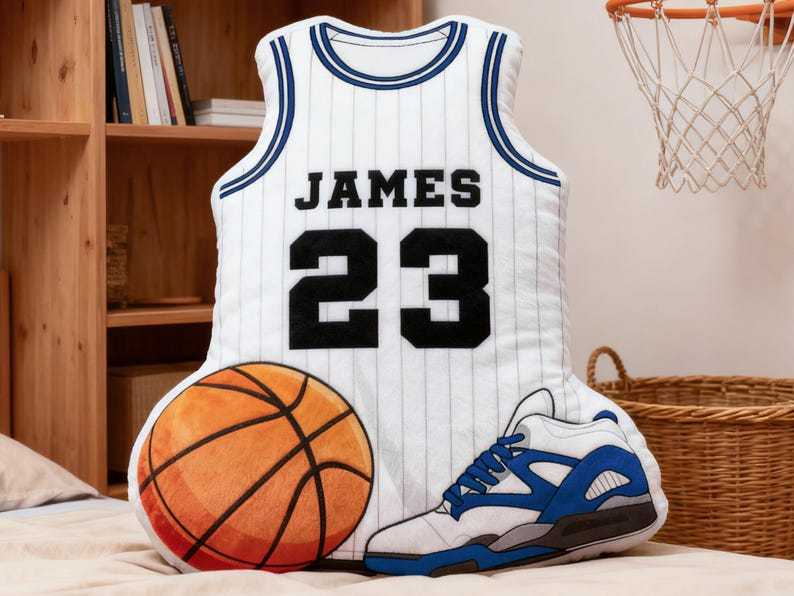Custom Jersey Pillow,Personalized Basketball Jersey Pillow with Number,Basketball Lover Player Gift,Sports Pillow,Kids Gift,Throw Pillow