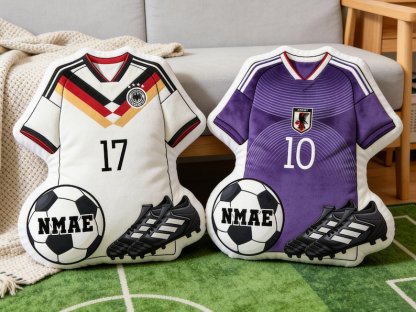 Soccer Jersey Shape Pillow with Name & Number Personalized,Custom Sports Gift for Kids/Sports Lovers,Sport Home Decor,World Cup 2026 Gift