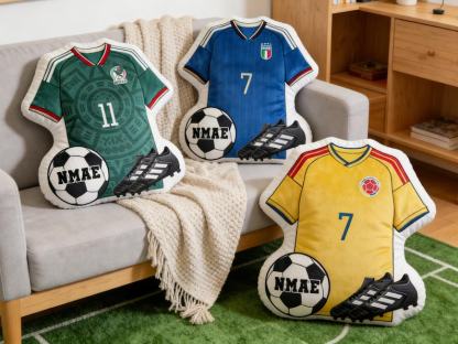 Soccer Jersey Shape Pillow with Name & Number Personalized,Custom Sports Gift for Kids/Sports Lovers,Sport Home Decor,World Cup 2026 Gift
