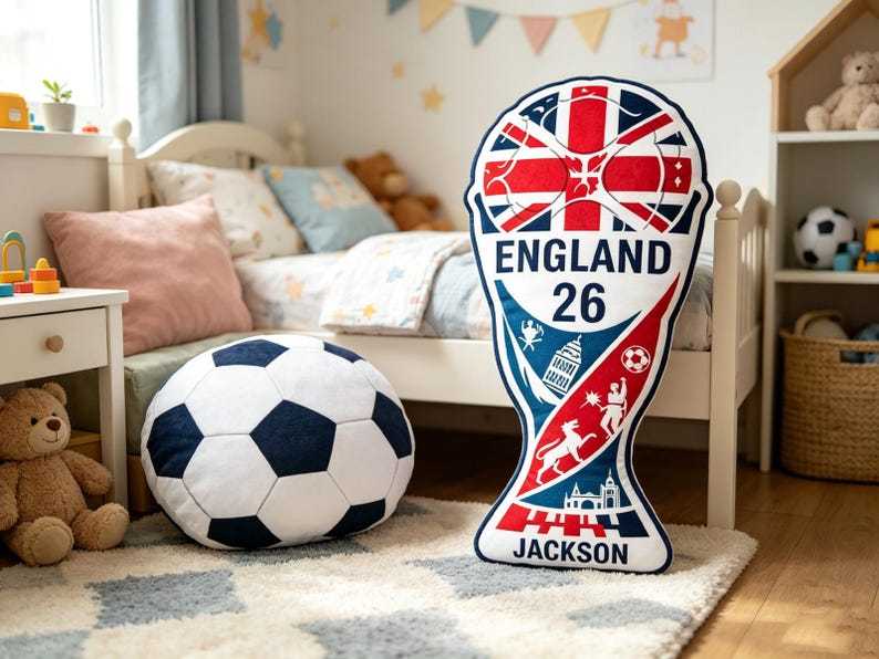 Custom Name 2026 World Trophy Pillow ,Soccer Champion Cushion, Football Fan Gift ,Nursery Kids Bedroom Sports Decor ,Tournament Celebration