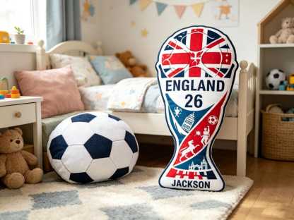 Custom Name 2026 World Trophy Pillow ,Soccer Champion Cushion, Football Fan Gift ,Nursery Kids Bedroom Sports Decor ,Tournament Celebration