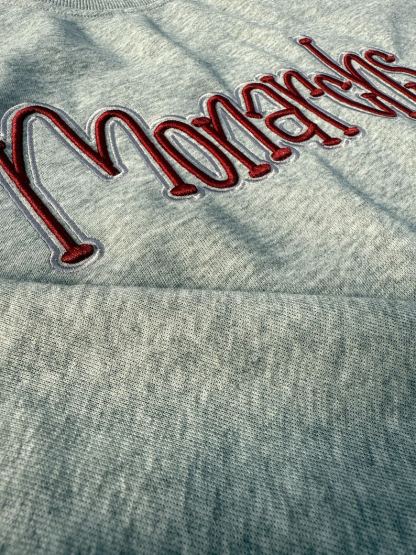 Custom Cropped Puff Embroidered Sweatshirt with Side Bow | School Spiritwear Pullover | Personalized Team Gift