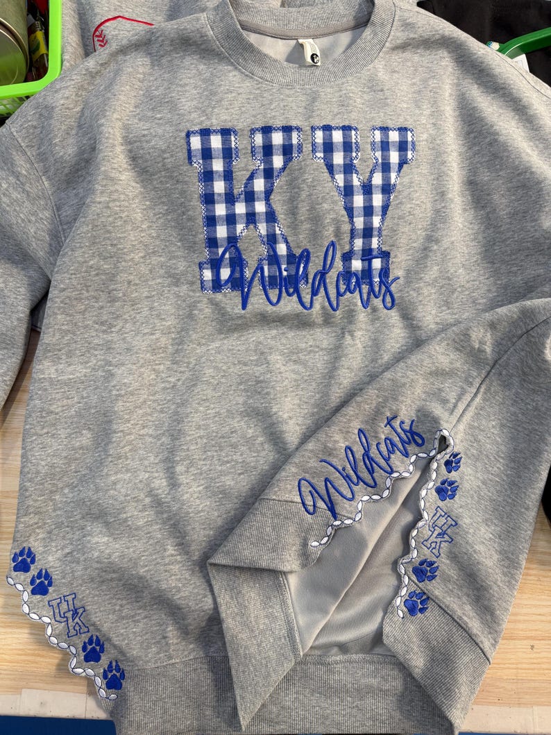 Custom Embroidered Game Day School/Team Spirit Sweatshirt | Personalized Mascot Embroidered Crewneck