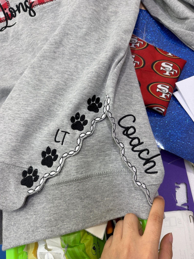 Custom Embroidered Game Day School/Team Spirit Sweatshirt | Personalized Mascot Embroidered Crewneck