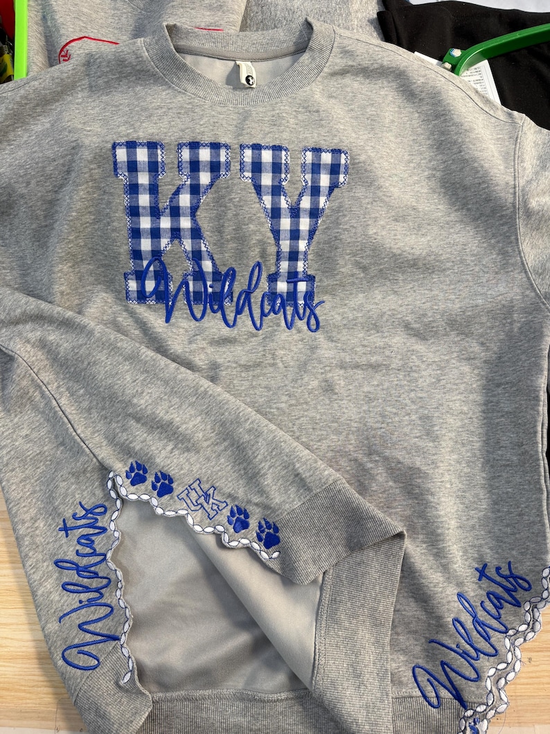 Custom Embroidered Game Day School/Team Spirit Sweatshirt | Personalized Mascot Embroidered Crewneck