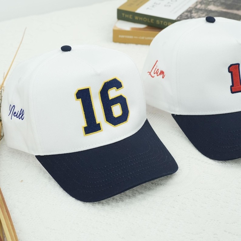 Custom Embroidered Sports Number Hat, Embroidered Baseball Cap, Player Number, Canvas Trucker Hat, Game Day, Personalized Sport Mom Hat