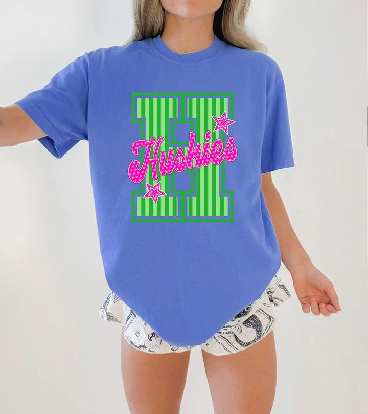 Personalized Team Spirit Letter T-Shirt – Custom School Mascot & Team Name Graphic Tee
