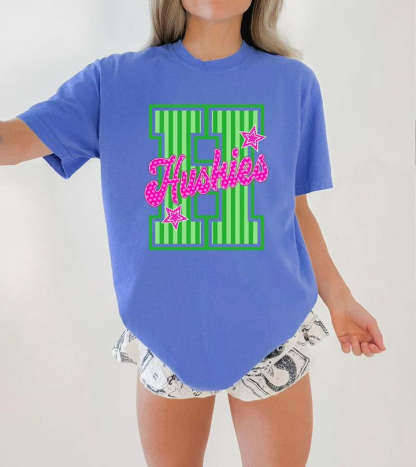 Personalized Team Spirit Letter T-Shirt – Custom School Mascot & Team Name Graphic Tee