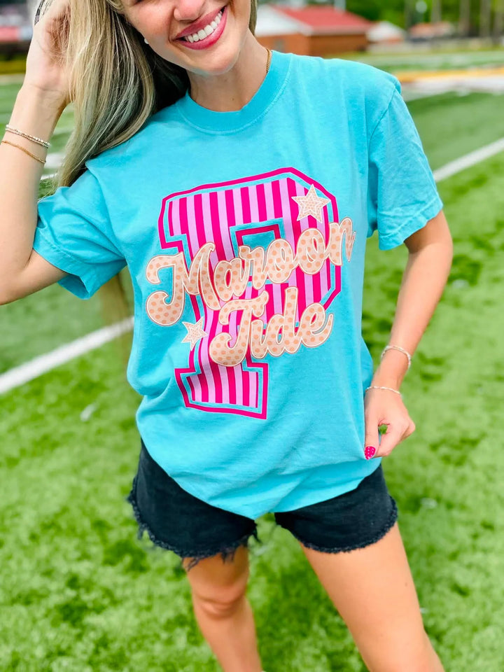Personalized Team Spirit Letter T-Shirt – Custom School Mascot & Team Name Graphic Tee